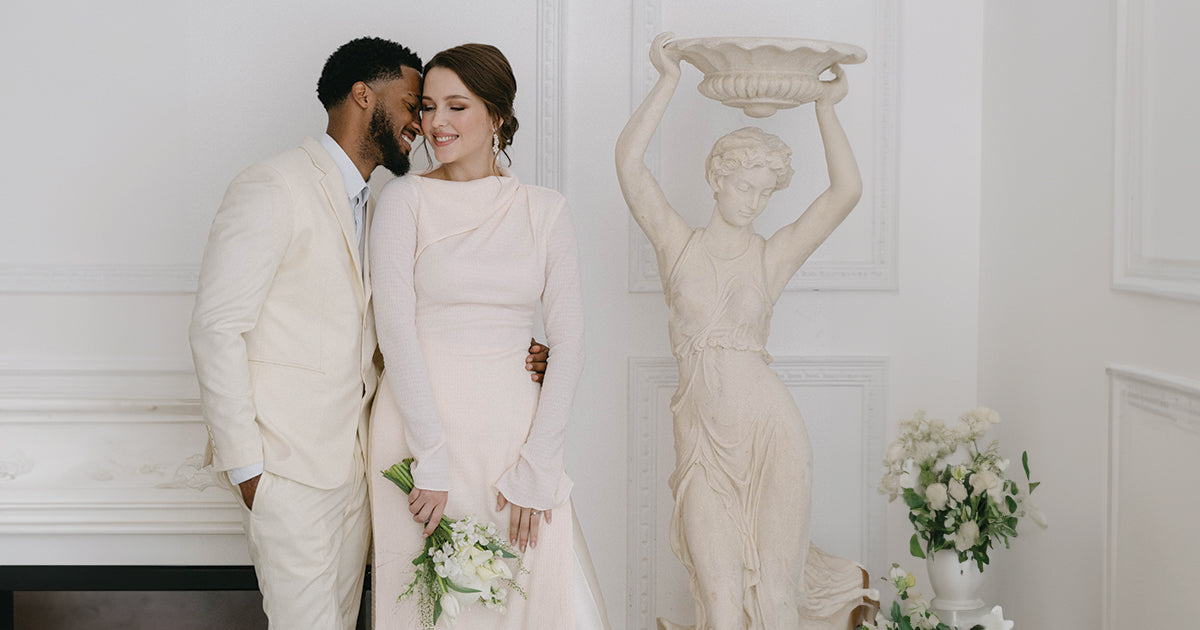 Attire Ivory Wedding Dress Matching Groom Wedding Suits Ideas For