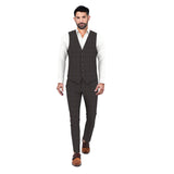 Sable Shield Brown Checks Waistcoat