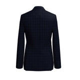 Rich Navy Blue Checks Blazer