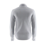 قميص كتان مخطط أزرق سهل الانتعاش