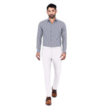 Lyon Love White-Grey Linen Shirt