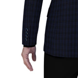 Rich Navy Blue Checks Blazer