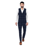 Seattle Estate Blue Checks Waistcoat