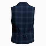 Seattle Estate Blue Checks Waistcoat