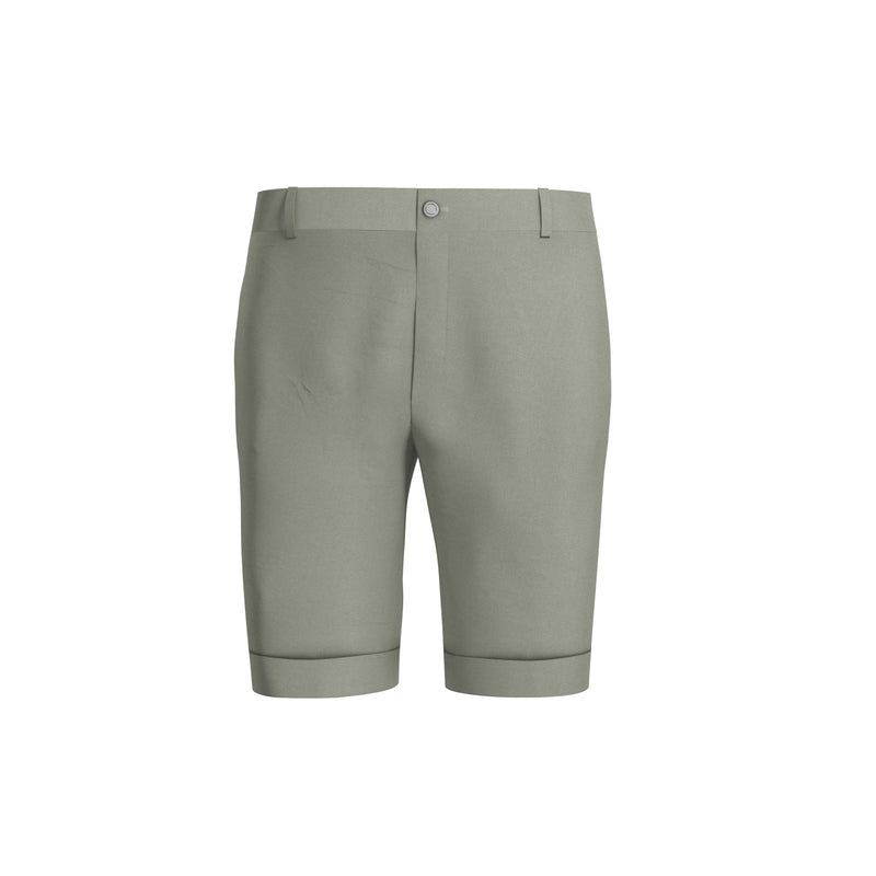 Minty Canvas Green Cotton Shorts