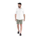 Minty Canvas Green Cotton Shorts