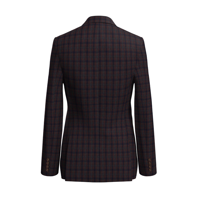 Smoked Hickory Brown & Blue Checks Blazer