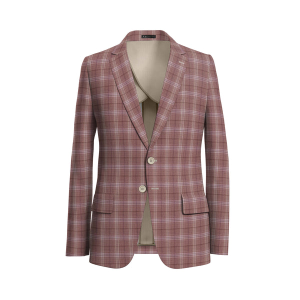 Wineberry Fields Pink Checks Blazer