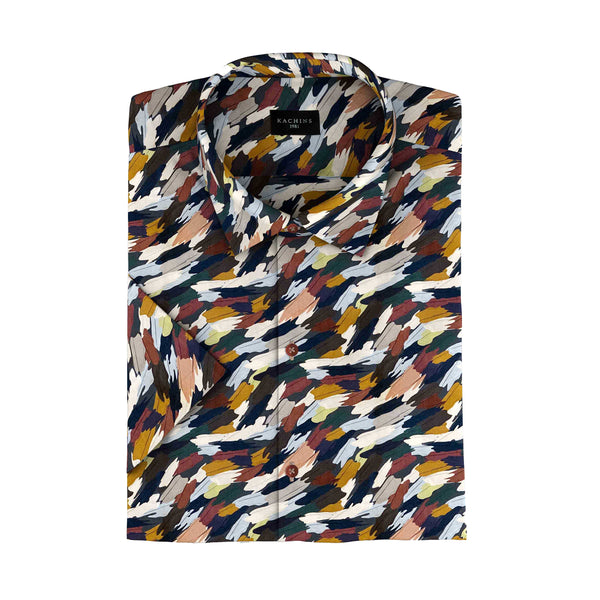 Classic Brushstrokes Printed Cotton Shirt