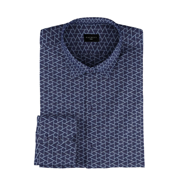 Mountain Climber Blue Printed Shirt