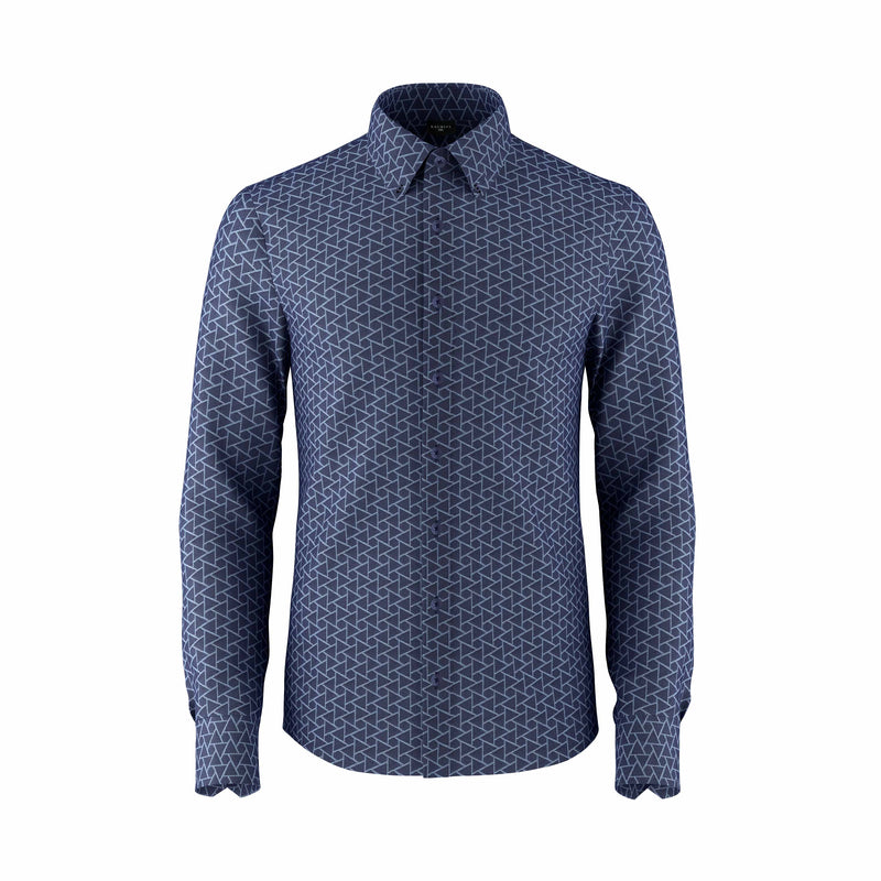 Mountain Climber Blue Printed Shirt