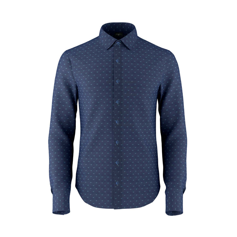 Spot Play Blue Printed Shirt