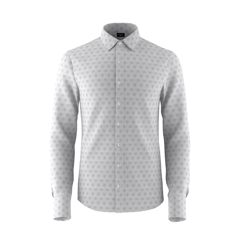 Cubes on a Cliff Light Grey Printed Shirt