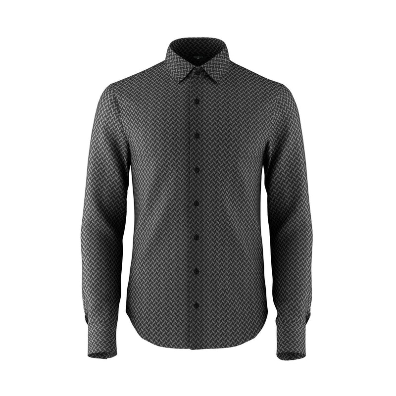 Storm Grey Charcoal Printed Shirt