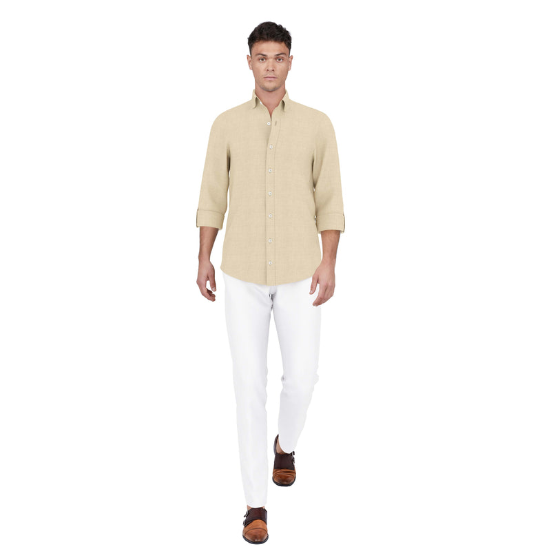 Sand Dunes Beige Linen Shirt