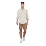 Coco Classy Beige Striped Linen Shirt