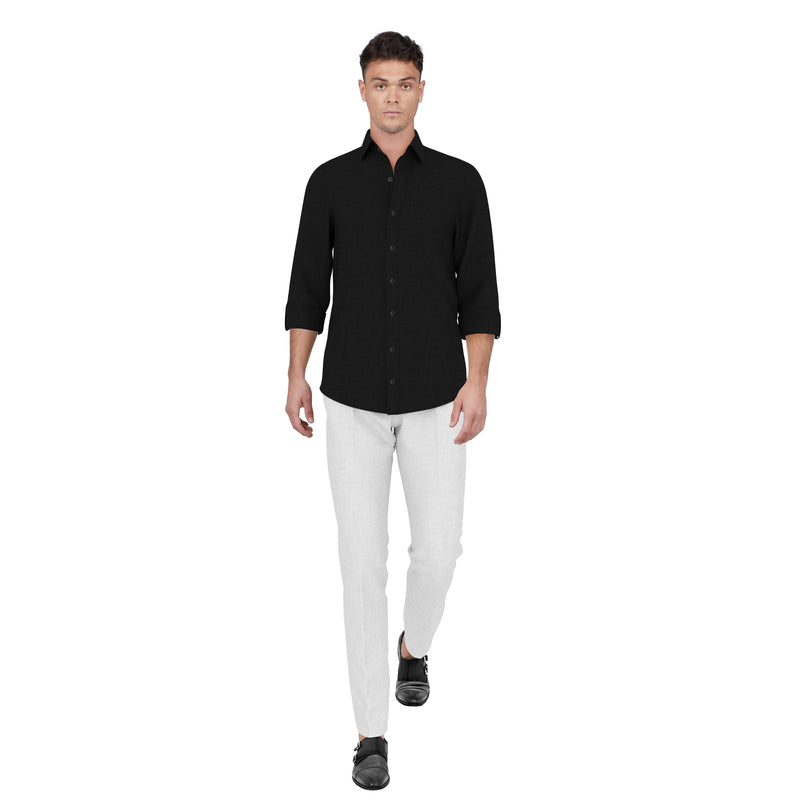 Midnight Summer Black Linen Shirt