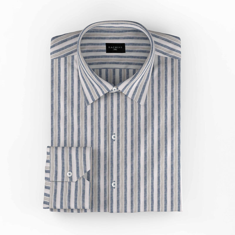 Easy Breezy Blue Striped Linen Shirt