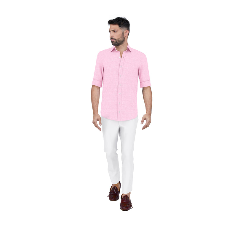 La Vie En Rose Pink Linen Shirt