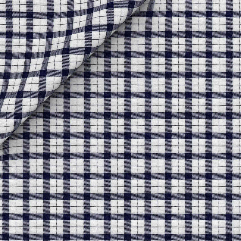 North Blue Checks Cottons Shirt