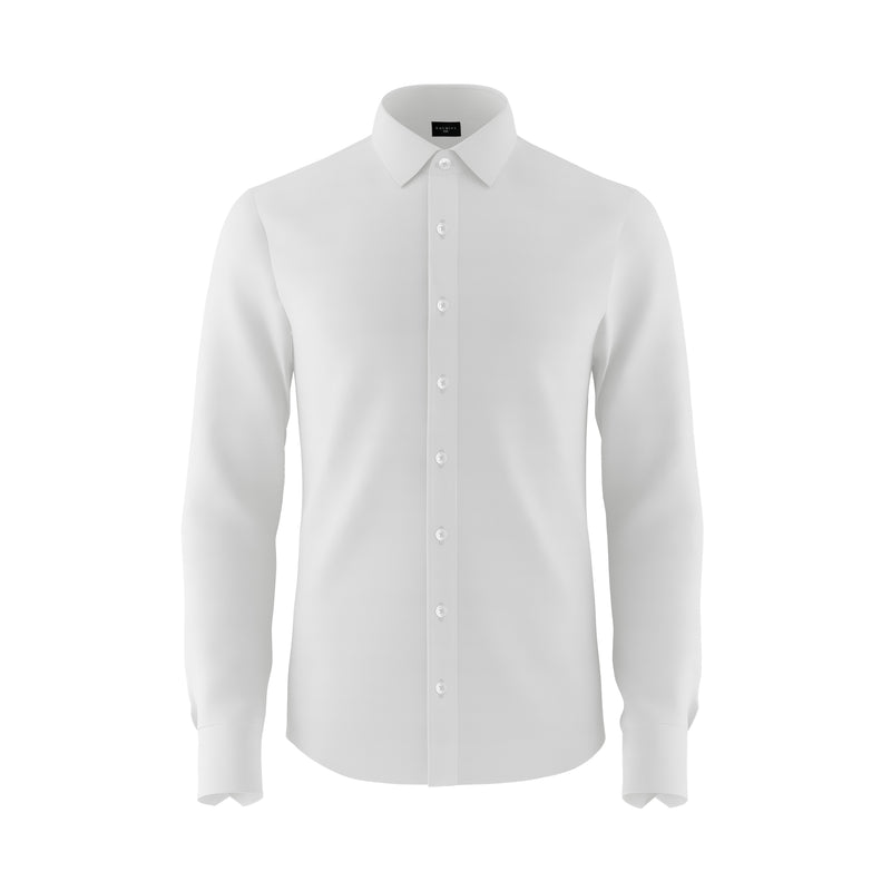 Two Shades of White Cotton Oxford Shirt