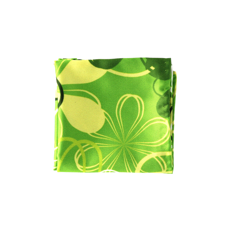 Lime Green Printed Pocket Square