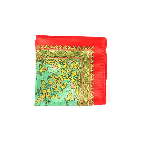 Red & Green Printed Pocket Square