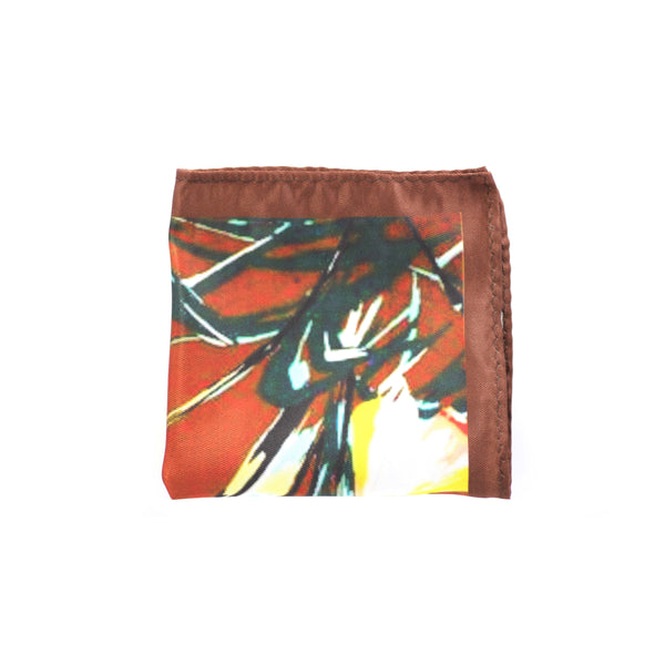 Brown Printed Pocket Square