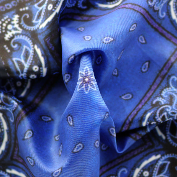 Blue Printed Pocket Square