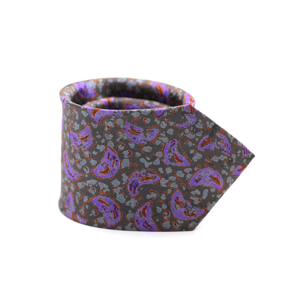 Grey & Purple Graphic Tie