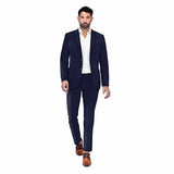 Oxford Navy Blue Checks Suit