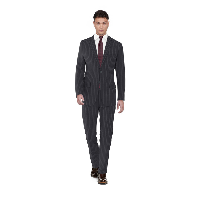 Cobblestone Grey Striped Guabello Suit