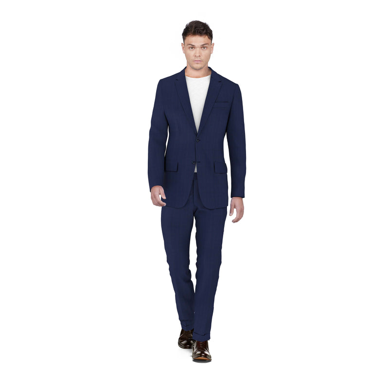 French Fame Blue Checks Suit