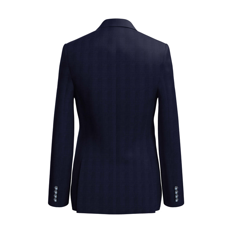 Oxford Navy Blue Checks Suit