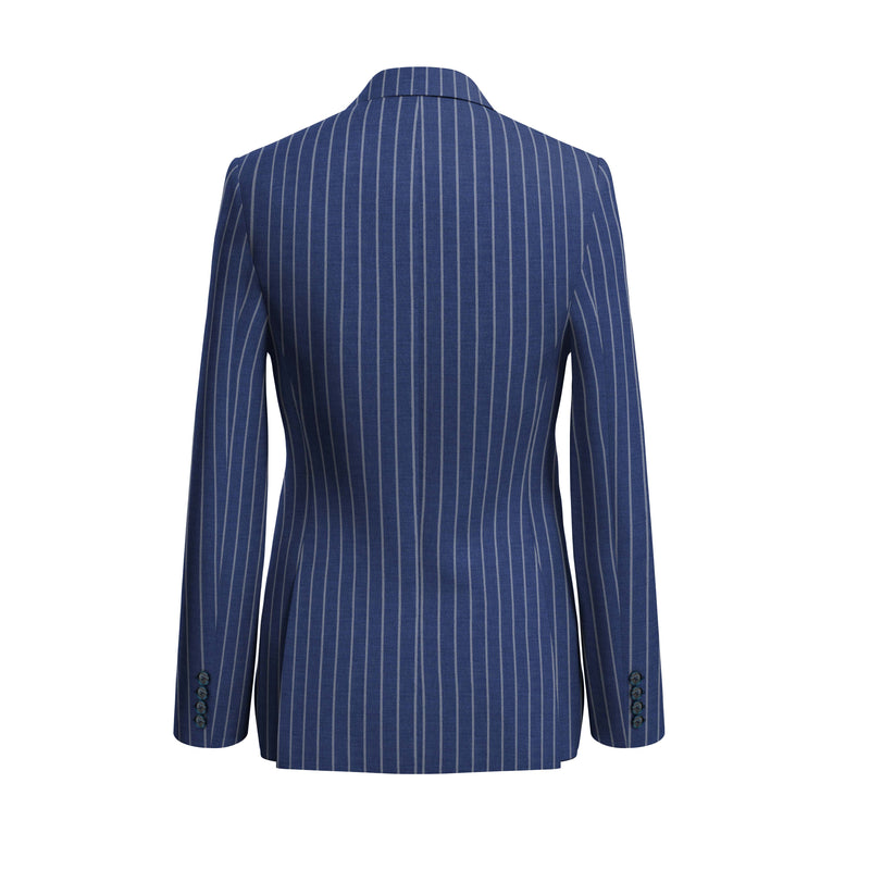 Agean Streaks Blue Striped Suit