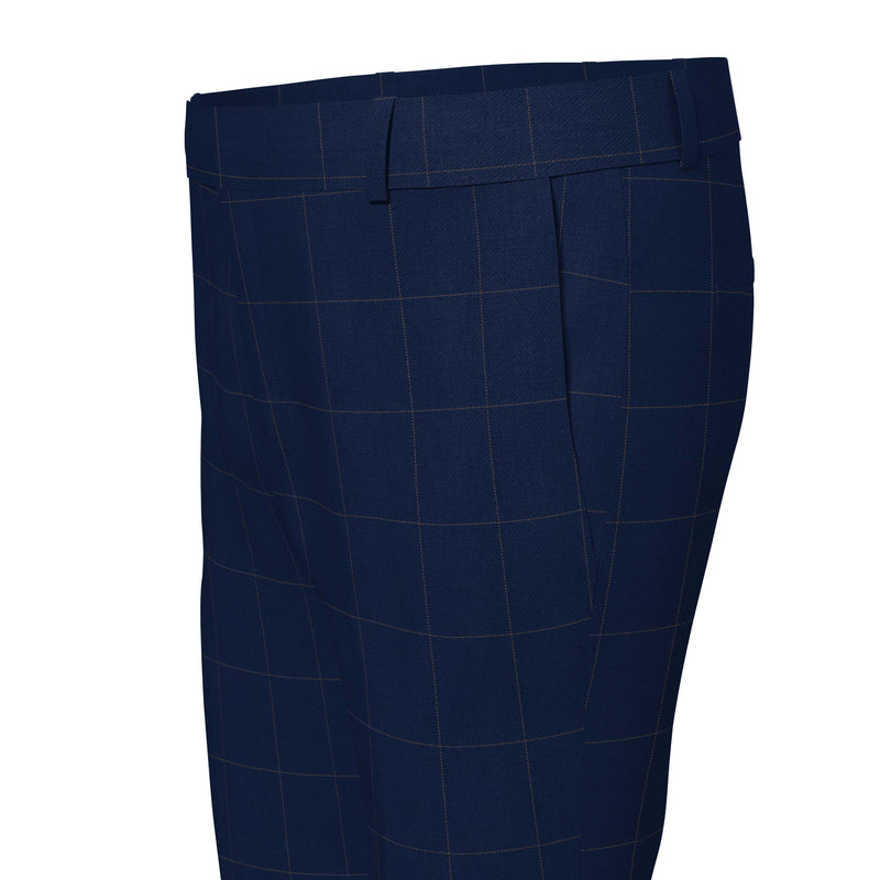 Ultramarine Blue Checks Holland & Sherry Suit