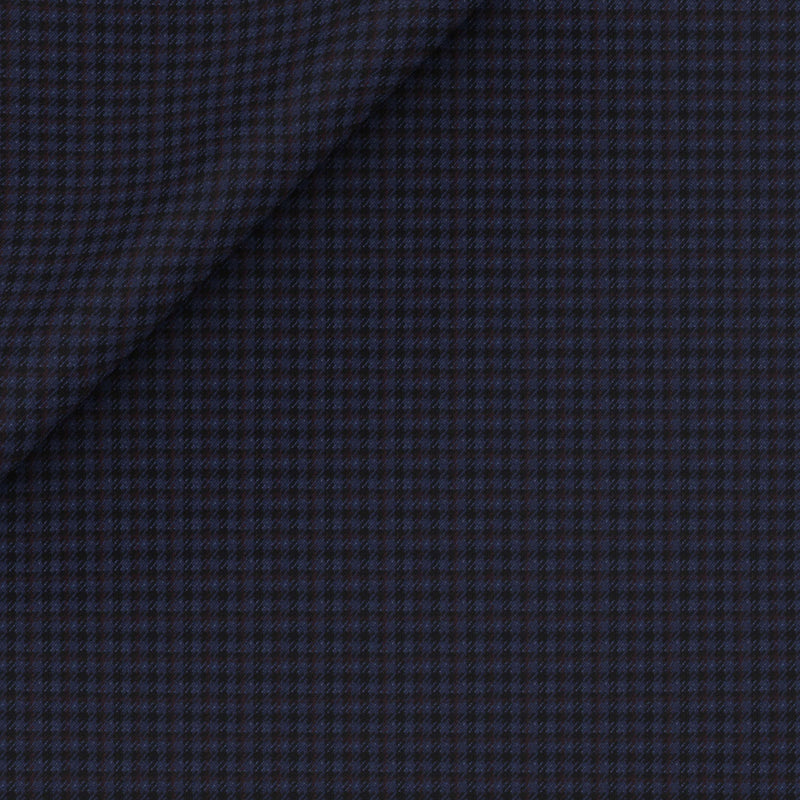 Cinnamon Cobalt Blue-Brown Checked Tessilstrona