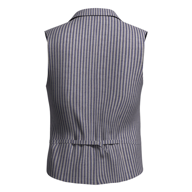 Poolhouse Play Blue Striped Waistcoat