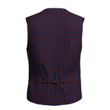 Radiant Rosewood Red-Blue Checks Waistcoat