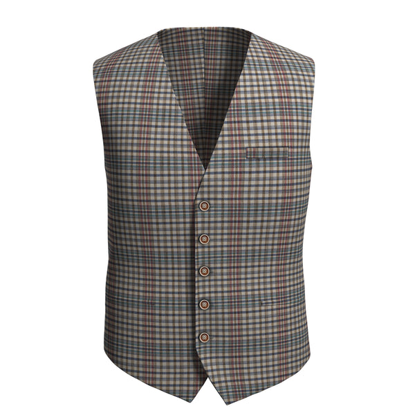 Salt Lake City Blue Checks Waistcoat