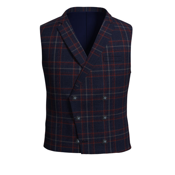 Broncos Blue Checks Waistcoat