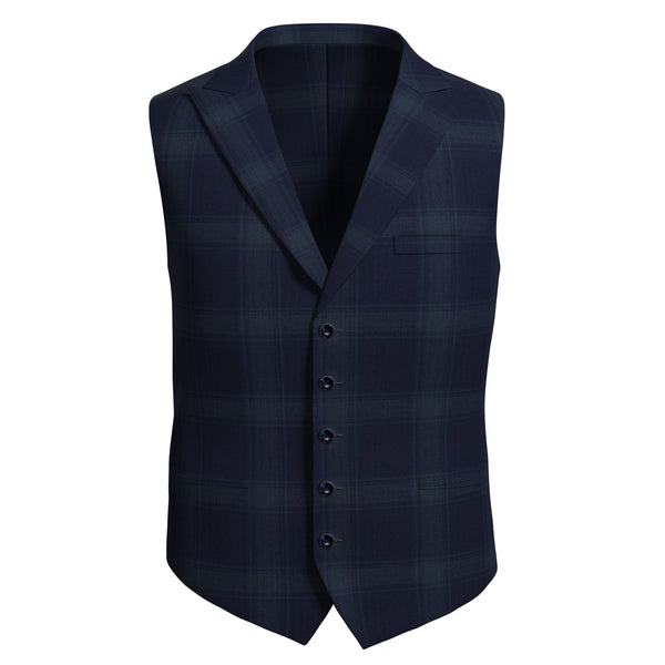 Seattle Estate Blue Checks Waistcoat