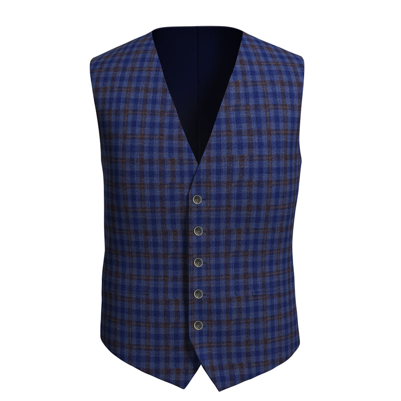 Ocean Valley Blue Checks Waistcoat